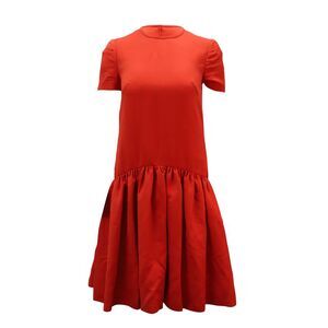 Alexander McQueen Drop Waist Dress in Red Wool